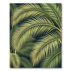 Lush Green Palm Fronds Verdant Background Rug