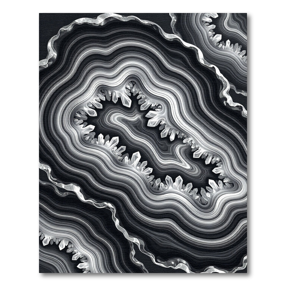 Monochromatic Crystal Geode Layers Rug