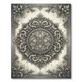 Refined Charcoal Floral Baroque Medallion Rug