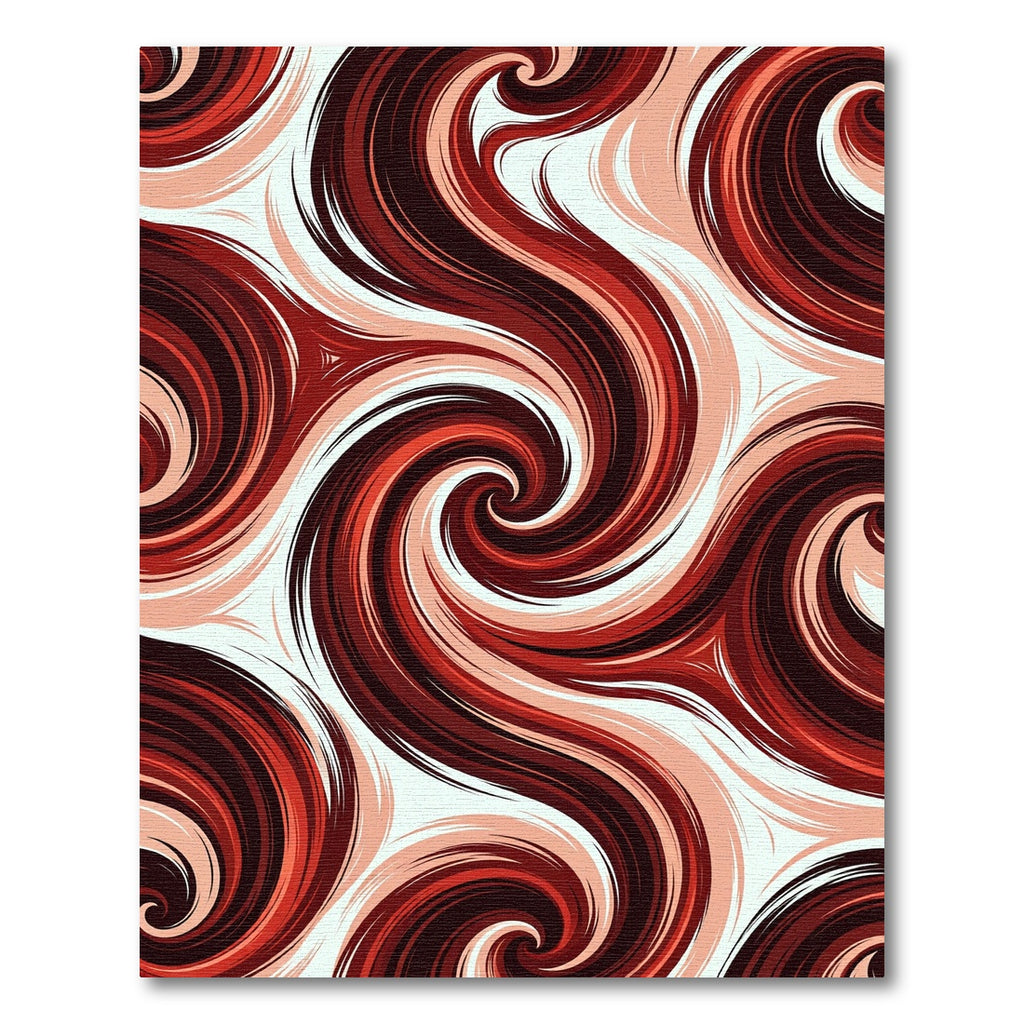 Rich Crimson Swirling Currents Rug