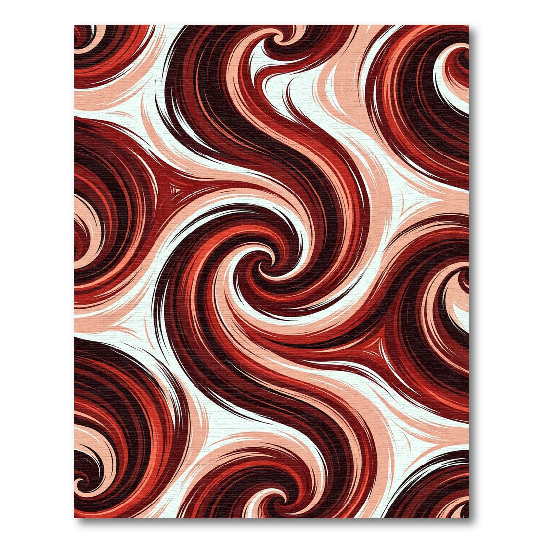 Rich Crimson Swirling Currents Rug