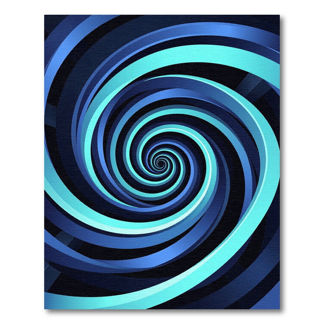 Luminous Cyan Navy Infinite Swirl Rug