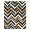 Modern Geometric Chevron Interlocking Neutrals Rug