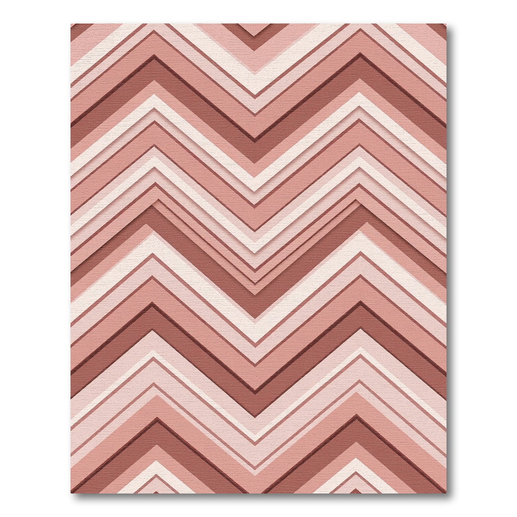 Rose Gold Layered Chevron Waves Rug