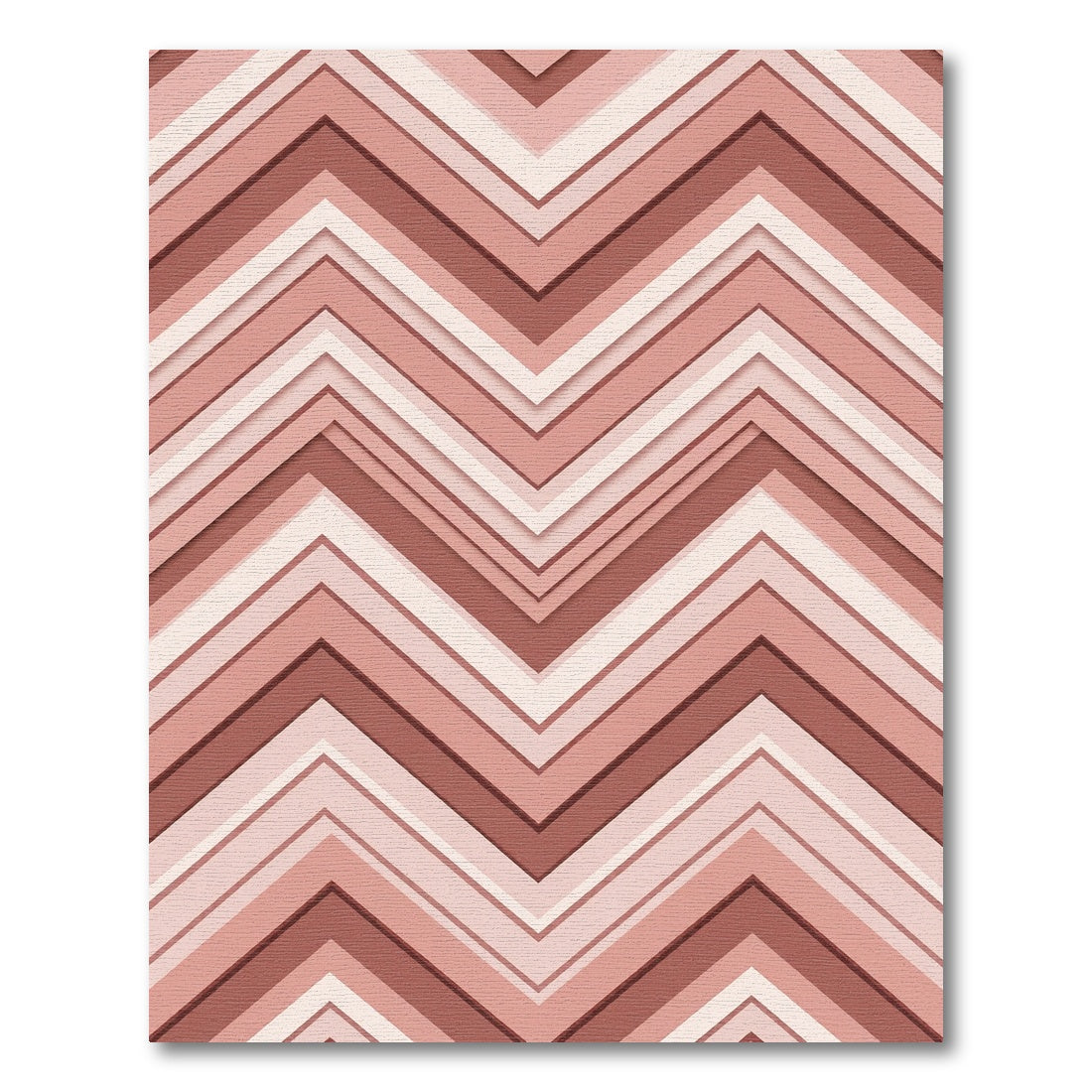 Rose Gold Layered Chevron Waves Rug