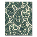 Elegant Forest Green Paisley Floral Rug