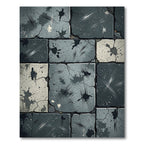 Urban Stone Splatter Cracked Tile Rug