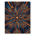 Geometric Golden Starburst Navy Radiance Rug