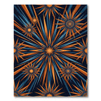 Geometric Golden Starburst Navy Radiance Rug