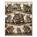 Whimsical Woodland Mice Countryside Tapestry Rug