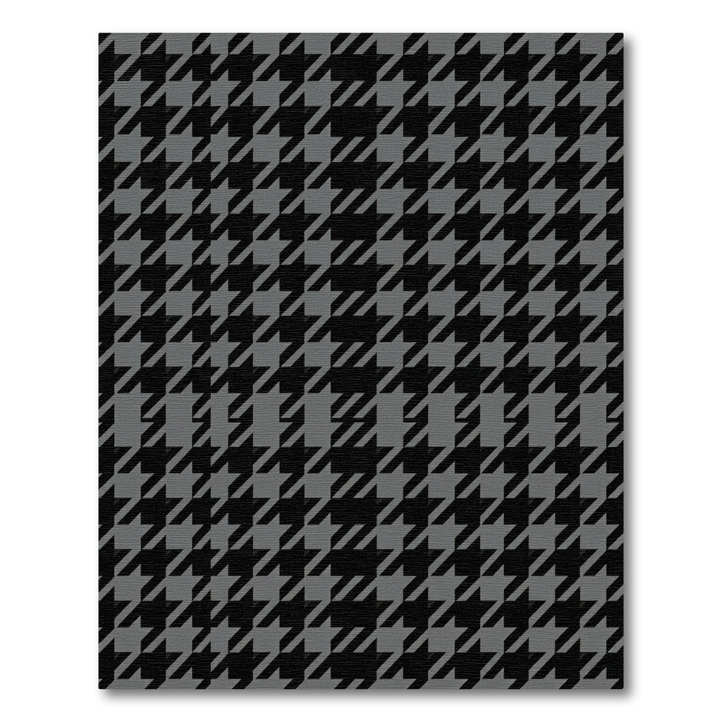 Black Gray Houndstooth Geometric Array Rug