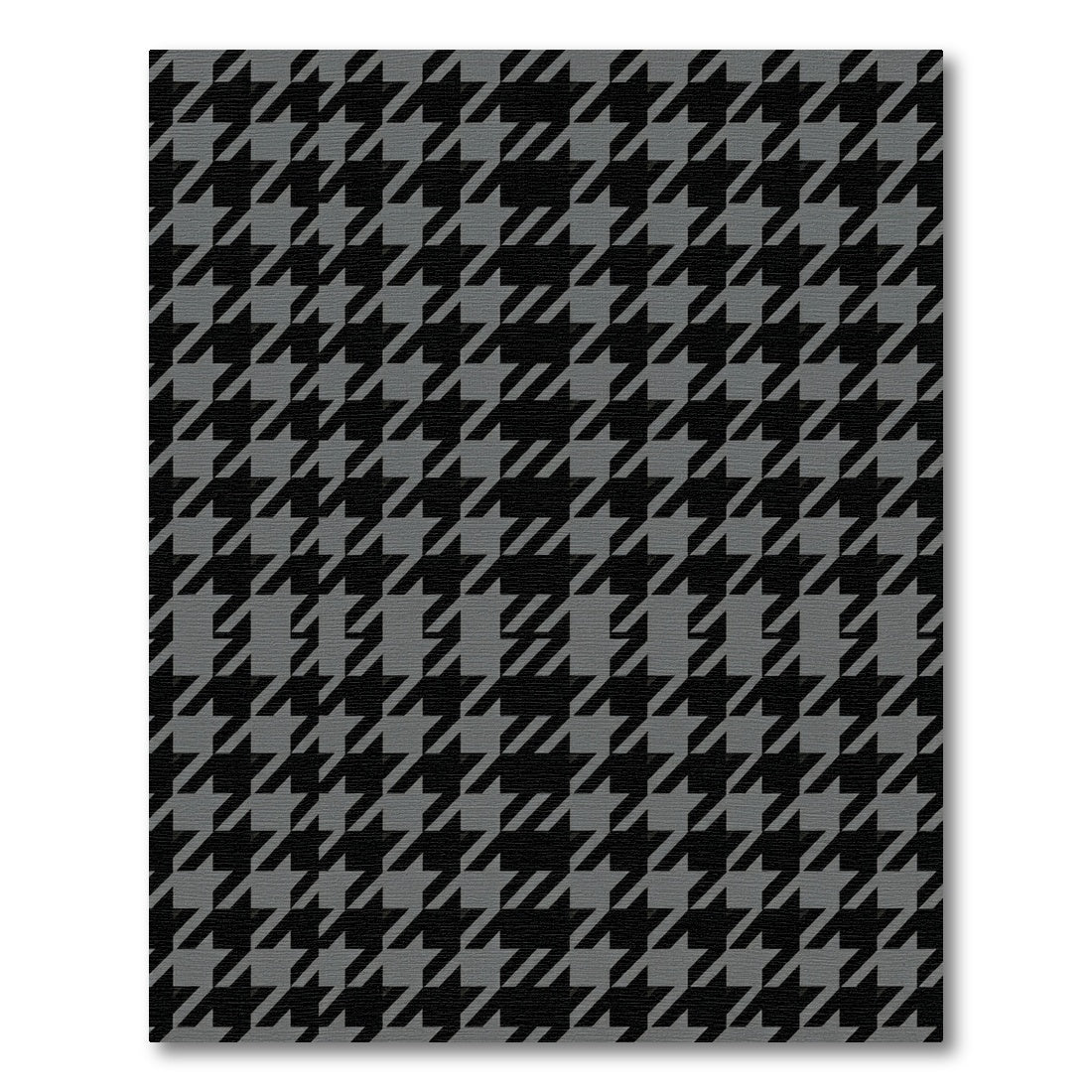 Black Gray Houndstooth Geometric Array Rug