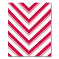 Vibrant Crimson Chevron Striped Geometry Rug