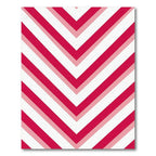 Vibrant Crimson Chevron Striped Geometry Rug