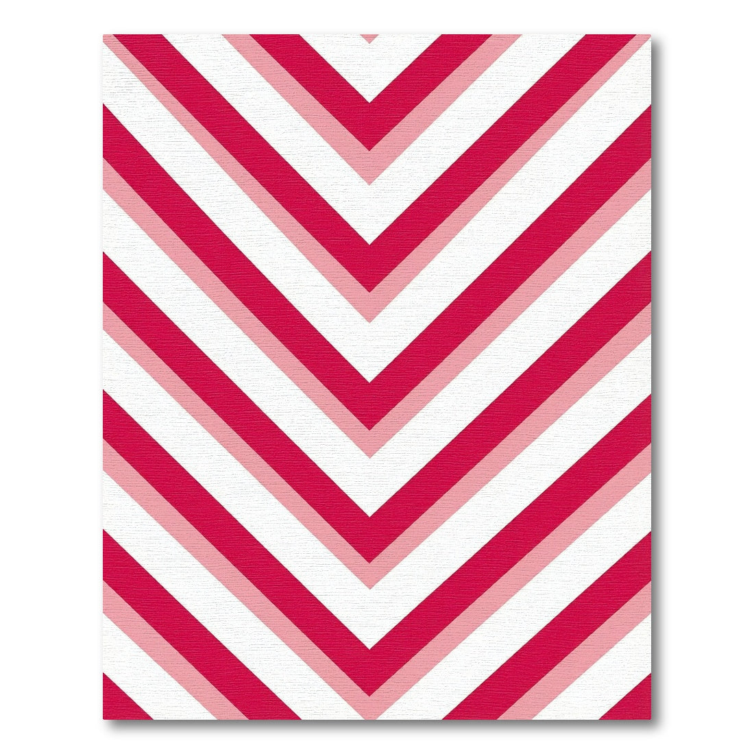 Vibrant Crimson Chevron Striped Geometry Rug