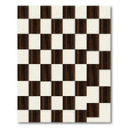 Dark Wood Grain Checkerboard Rug