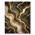 Black and Gold Marble Flow Rug