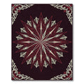 Deep Burgundy White Filigree Star Rug