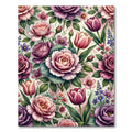 Elegant Victorian Pink and Purple Floral Rug
