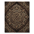 Ornate Bronze Interwoven Floral Emblem Rug