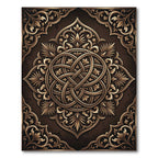 Ornate Bronze Interwoven Floral Emblem Rug