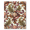 Pink Shell Gold Acanthus Scroll Damask Rug