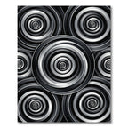 Monochrome Circular Hypnotic Spiral Rug