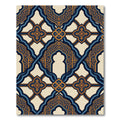 Elegant Blue and Amber Arched Lattice Rug