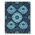 Deep Teal Floral Lattice Composition Rug