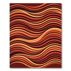 Warm Toned Wavy Stripe Rug