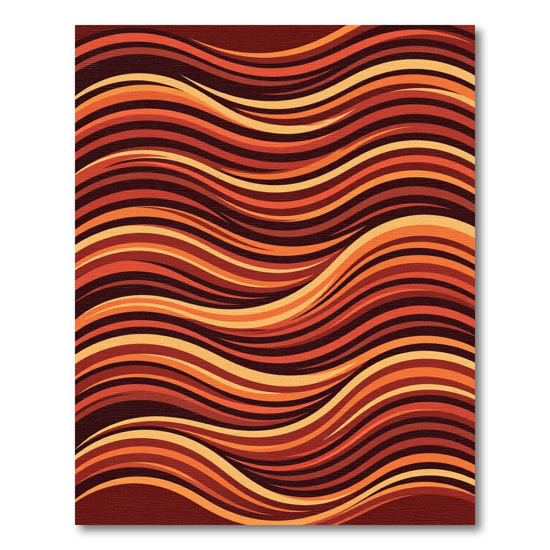 Warm Toned Wavy Stripe Rug