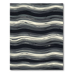 Monochrome Wavy Abstract Layered Lines Rug