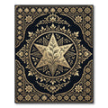 Elegant Golden Star Floral Medallion Rug