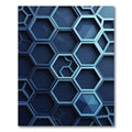 Sleek Navy Geometric Hexagon Relief Rug