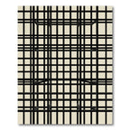 Minimalist Black Grid Geometric Linear Rug