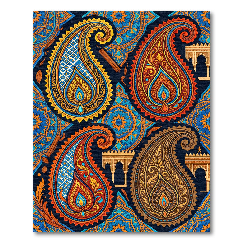 Vibrant Paisley Medallion Jewel Tone Tapestry Rug