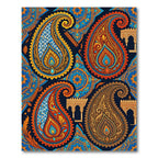 Vibrant Paisley Medallion Jewel Tone Tapestry Rug