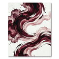 Burgundy Fluid Abstract Ink Swirl Rug