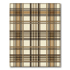 Sophisticated Neutral Plaid Grid Check Rug