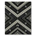 Black White Geometric Chevron Accents Rug