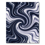 Minimalist Monochrome Swirl Abstract Wave Rug