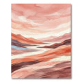 Abstract Blush Pink Mountain Landscape Rug