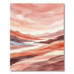 Abstract Blush Pink Mountain Landscape Rug