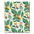 Whimsical Fox Floral Leafy Jungle Rug