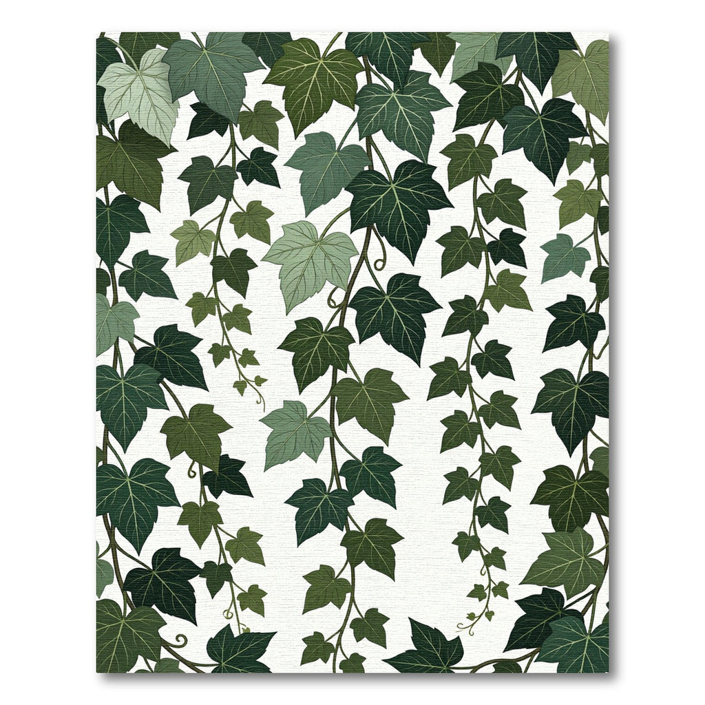 Various Green Ivy Vine Leaves Rug