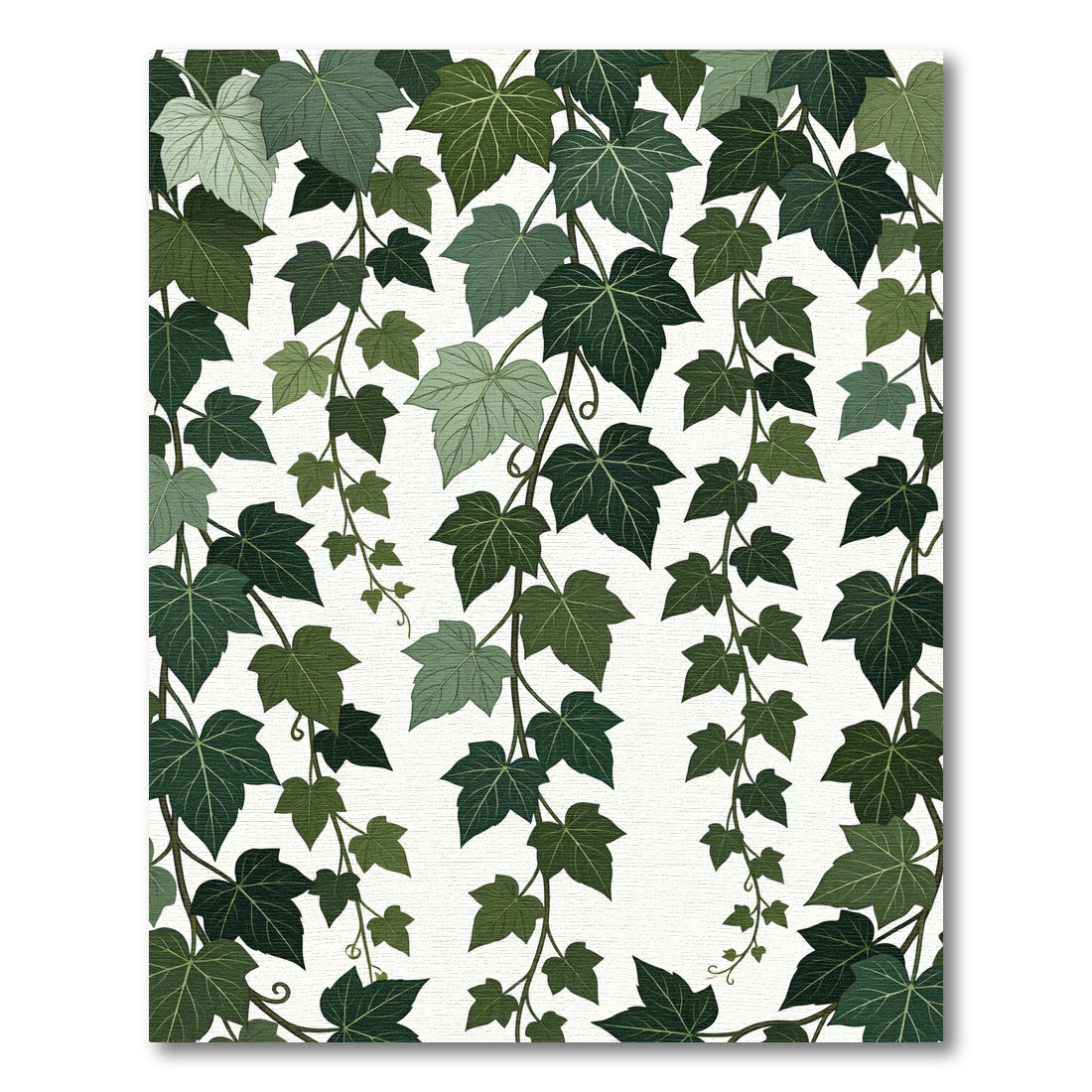 Various Green Ivy Vine Leaves Rug