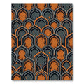 Arched Slate and Burnt Orange Geometric Rug