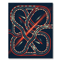 Abstract Red and Navy Racing Track Rug