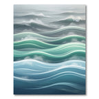 Layered Sea Waves Teal Gradient Ocean Rug