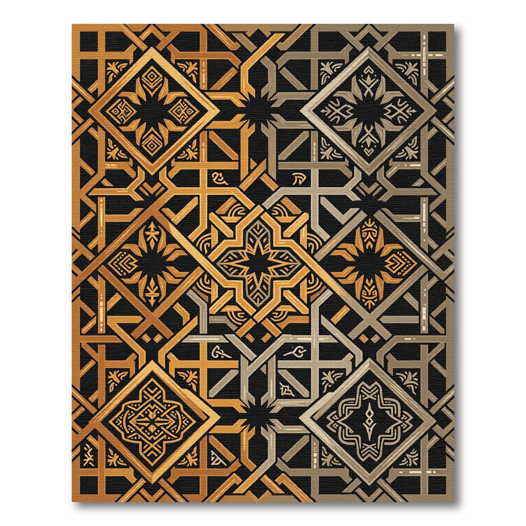 Golden Silver Geometric Complexity Rug